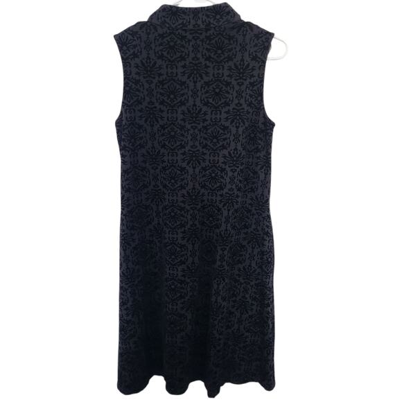 J. McLaughlin Burned Out Velvet Black Mini Dress S Retro Classic Chic Holiday - Picture 3 of 9